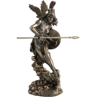 Athena attacking from the clouds 20,6cm box 18, with Veronese bronze electrolysis